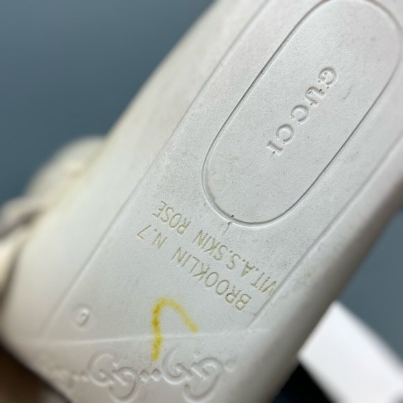 GUCCI Web Ace Fire sneaker beige leather phyton heel 7 G or 7.5 US 41 EUR 440724 - Picture 12 of 14